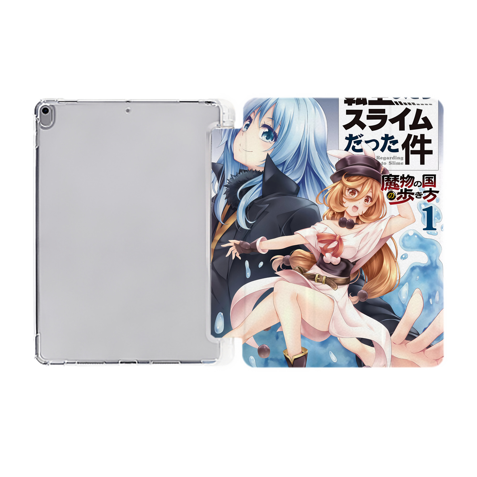 （画像用） 転スラ Regarding Reincarnated to Slime IPad ケース ペン収納付き 三つ折りスタンド PUレザー×シリコン 対応機種9.5/10.5/10.9インチ